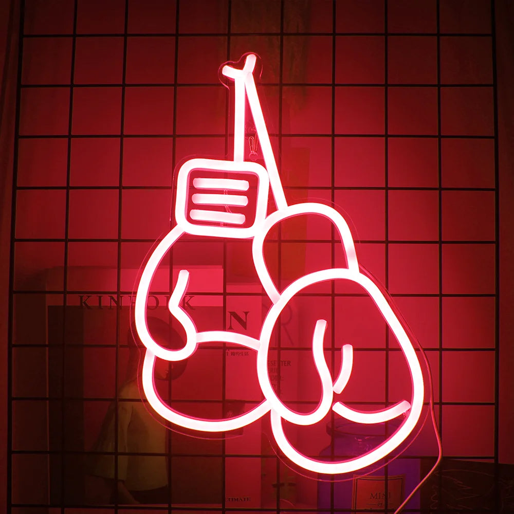 "BOXING GLOVES" NEON SIGN RED