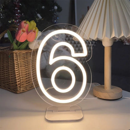 1-10 Birthday Numbers Neon Sign