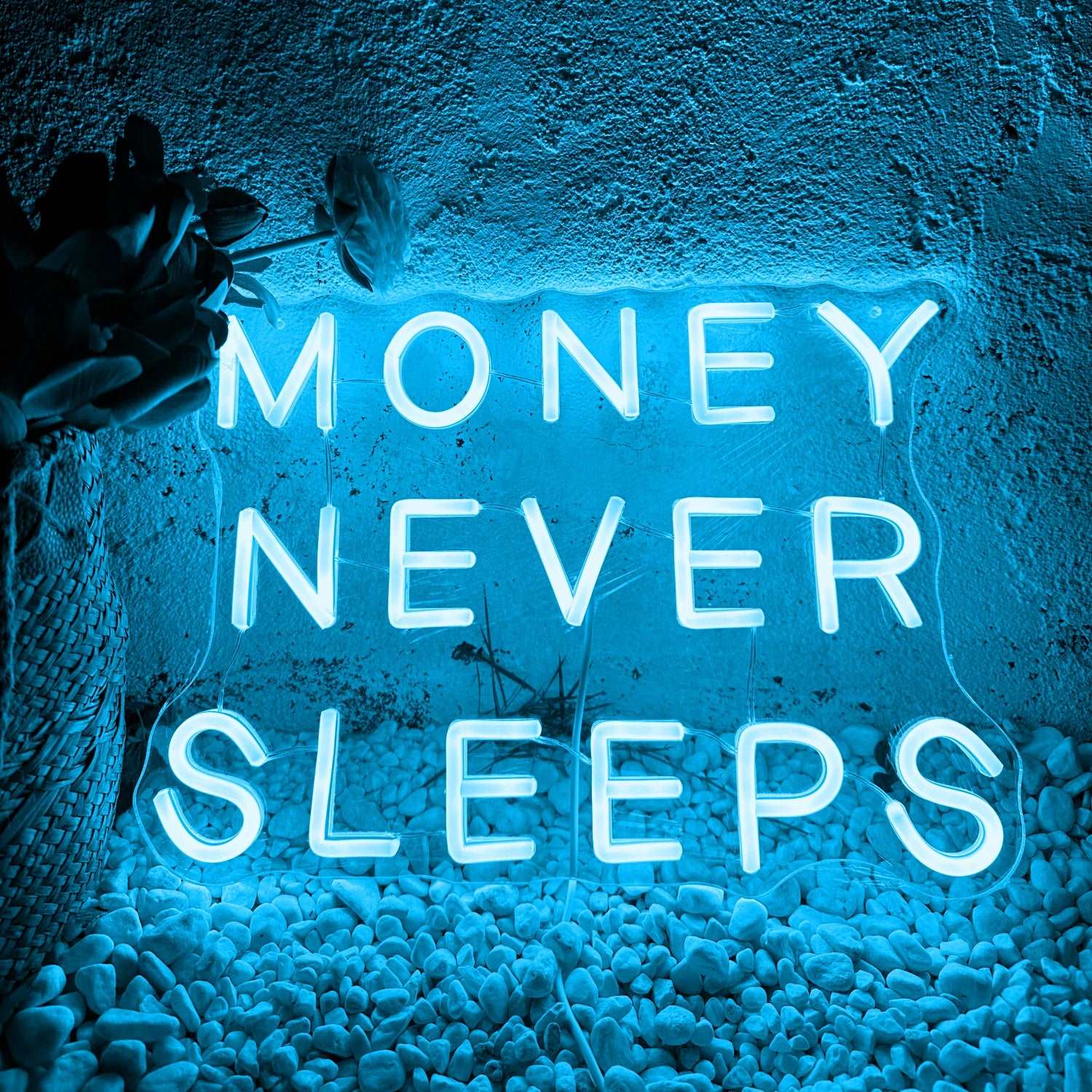 "MONEY NEVER SLEEPS" NEON SIGN