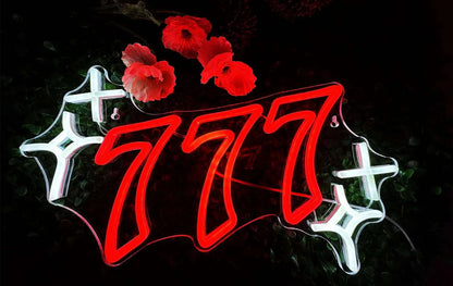 777 Neon Sign Red