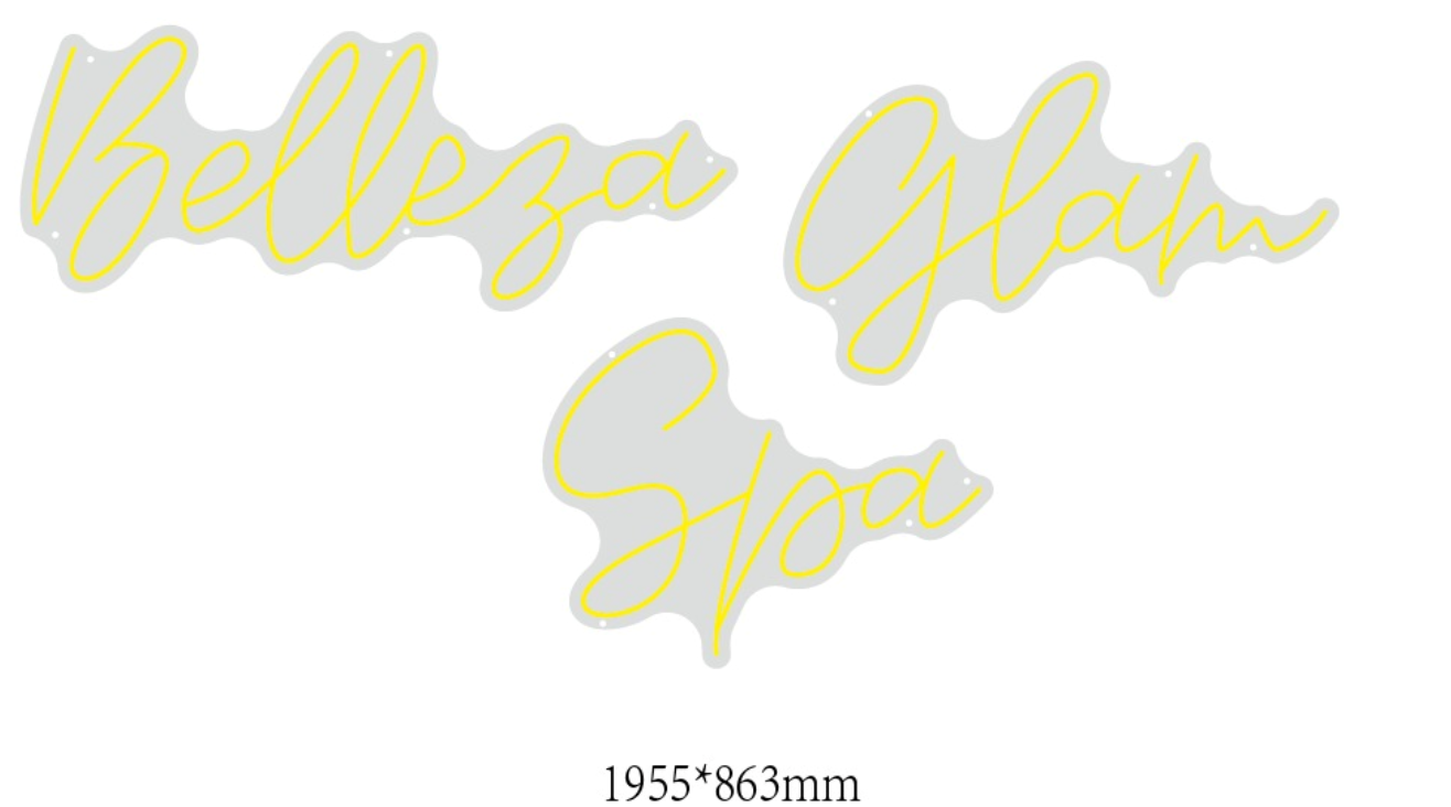 Belleza Glam Spa Custom Neon Sign (Split pieces)