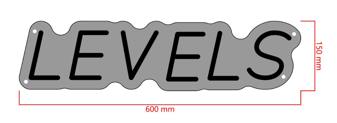 LEVELS Custom Neon Sign (Singe Line Version)