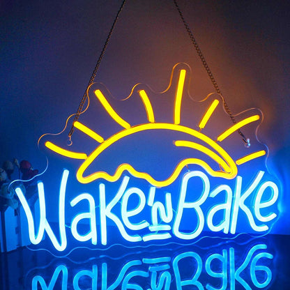 "WAKE'N'BAKE" NEON SIGN