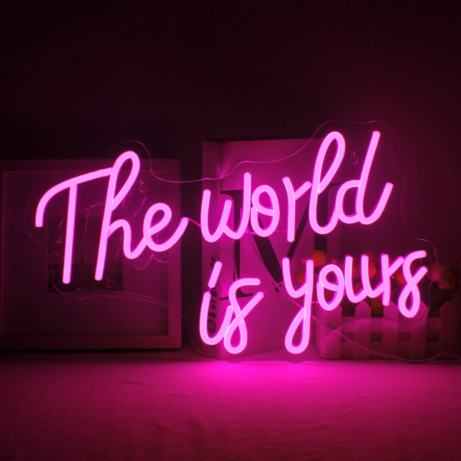  "THE WORLD IS YOURS" Neon Sign