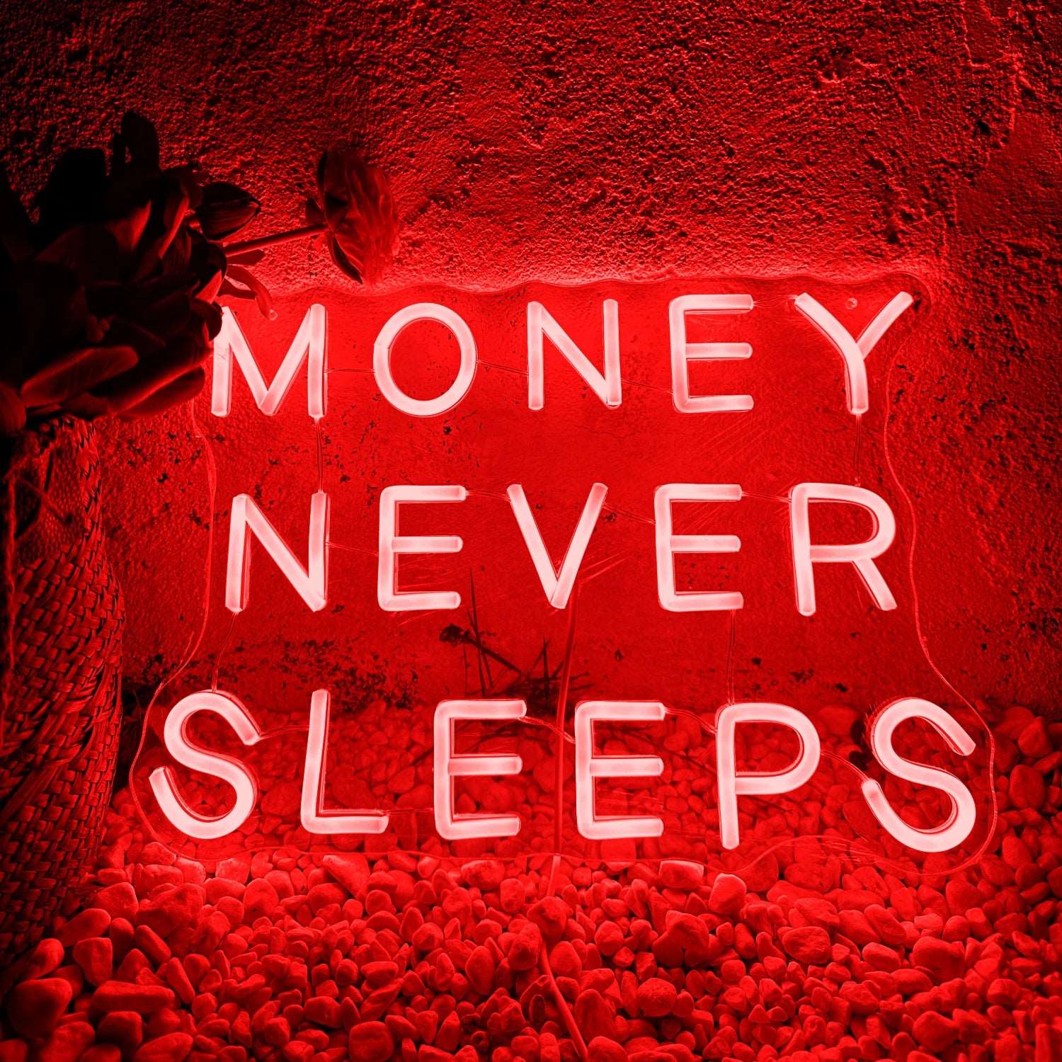  "MONEY NEVER SLEEPS" NEON SIGN