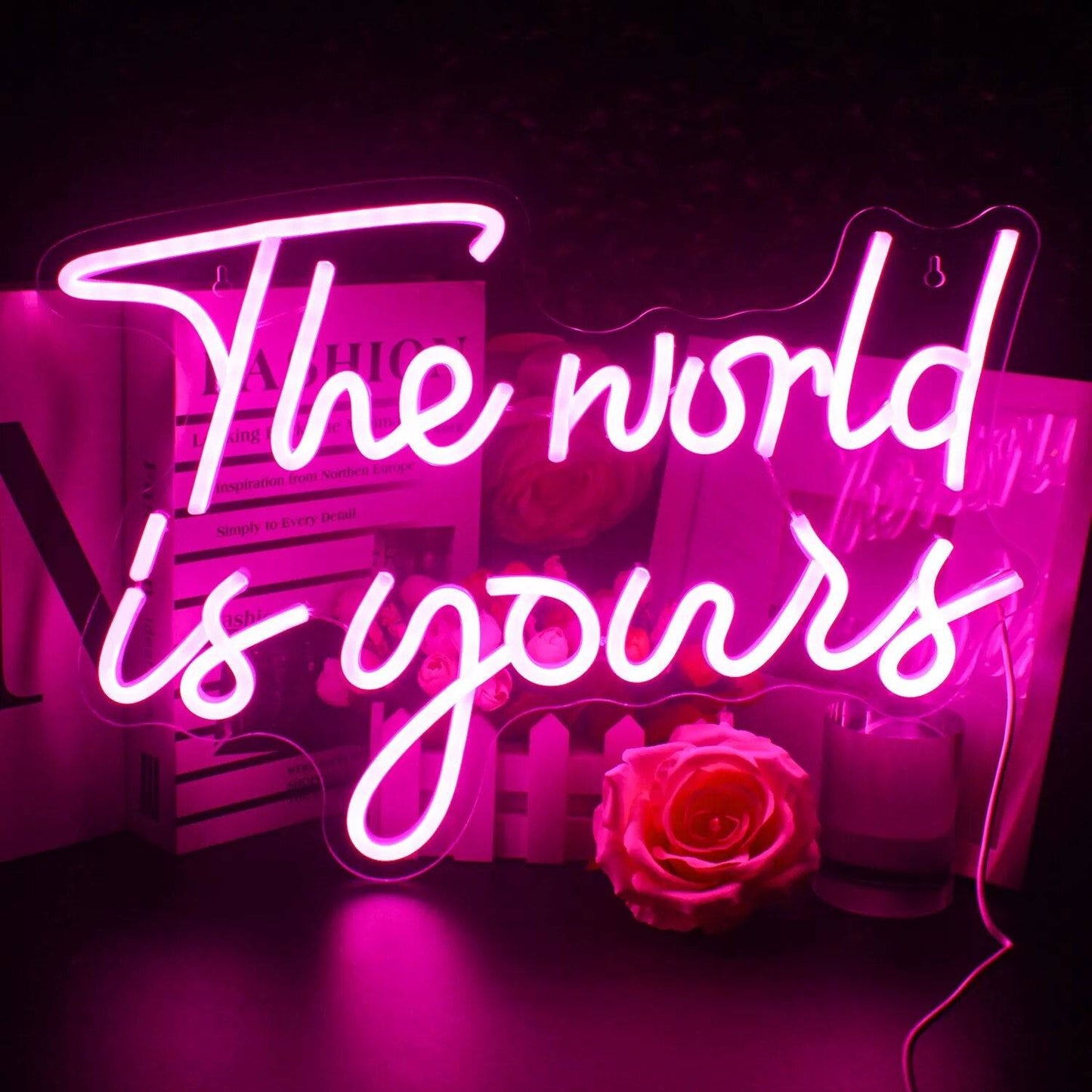  "THE WORLD IS YOURS" Neon Sign