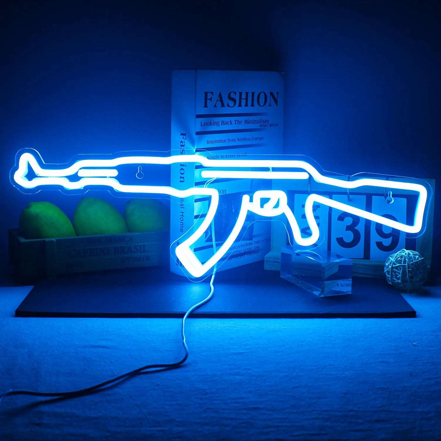 "AK-47" NEON SIGN Blue