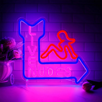 "LIVE NUDES" NEON SIGNS