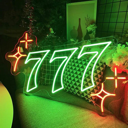 777 Neon Sign Green