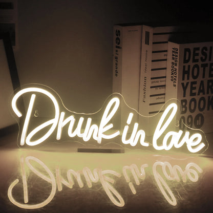 Drunk in love neon sign warm white color