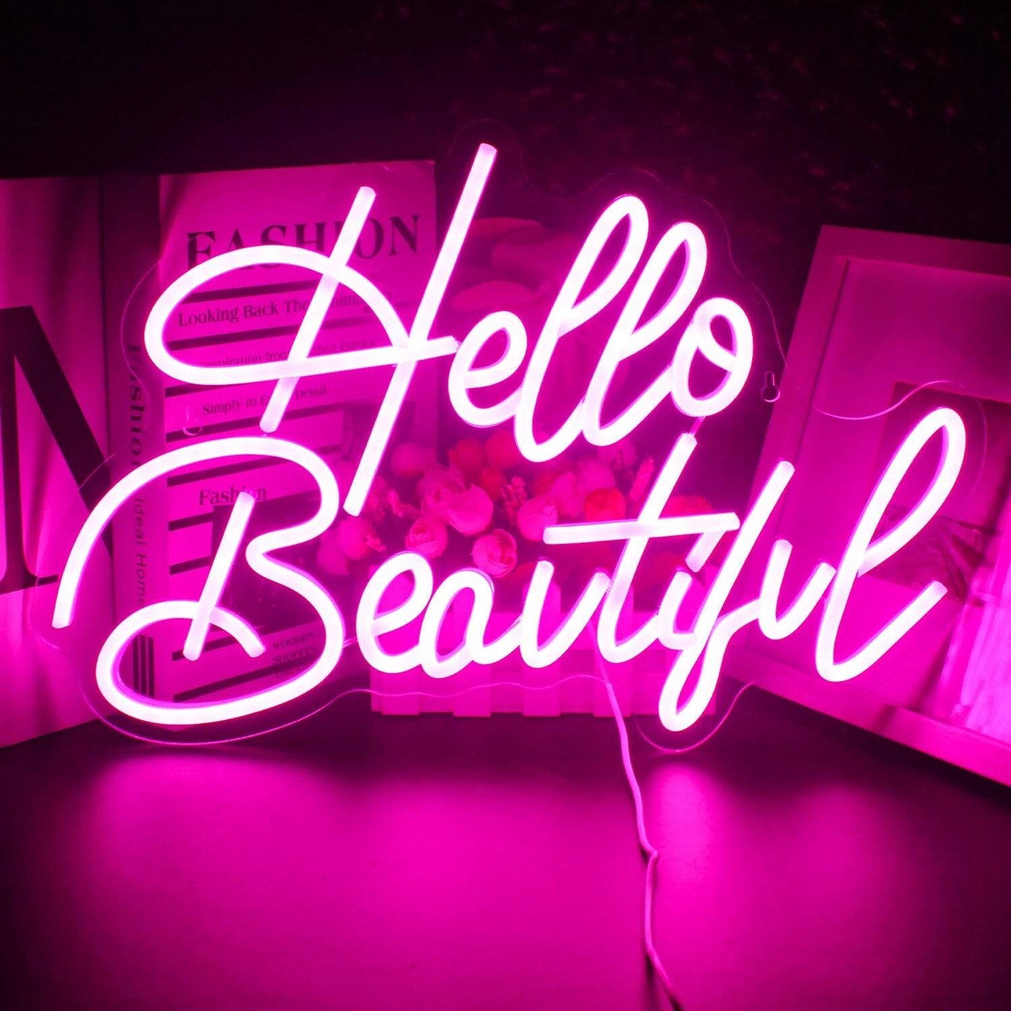 "HELLO BEAUTIFUL" NEON SIGN