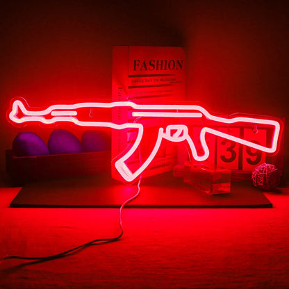 AK-47 Neon Sign Red