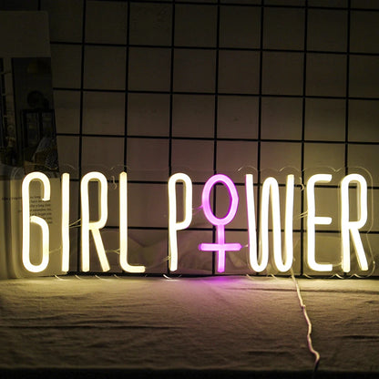 Girl power neon sign