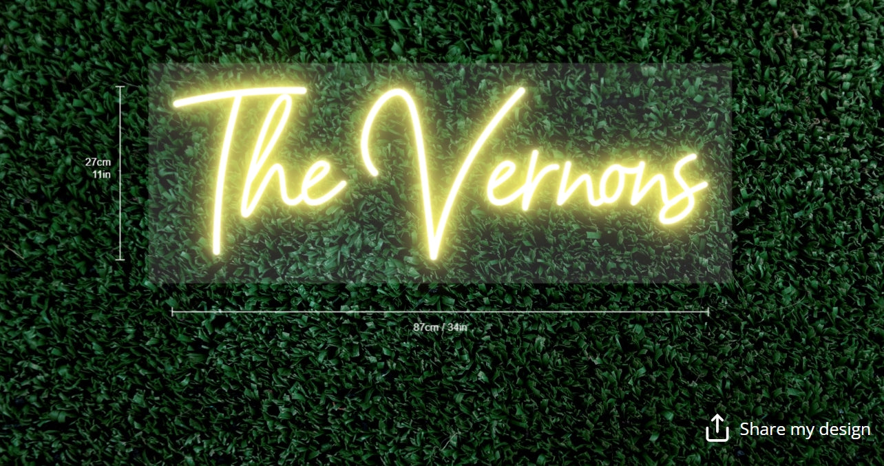 The Vernons Custom Neon Sign (Bigger Version)