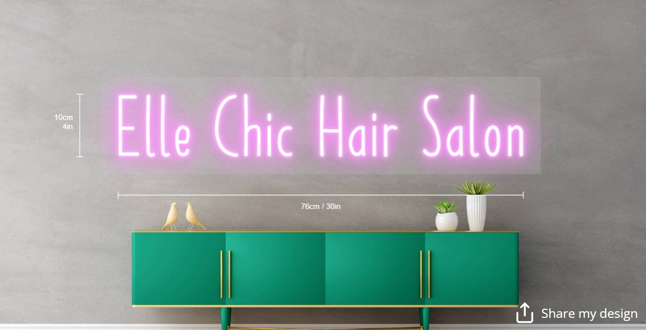 Elle Chic Hair Salon Custom Neon Sign