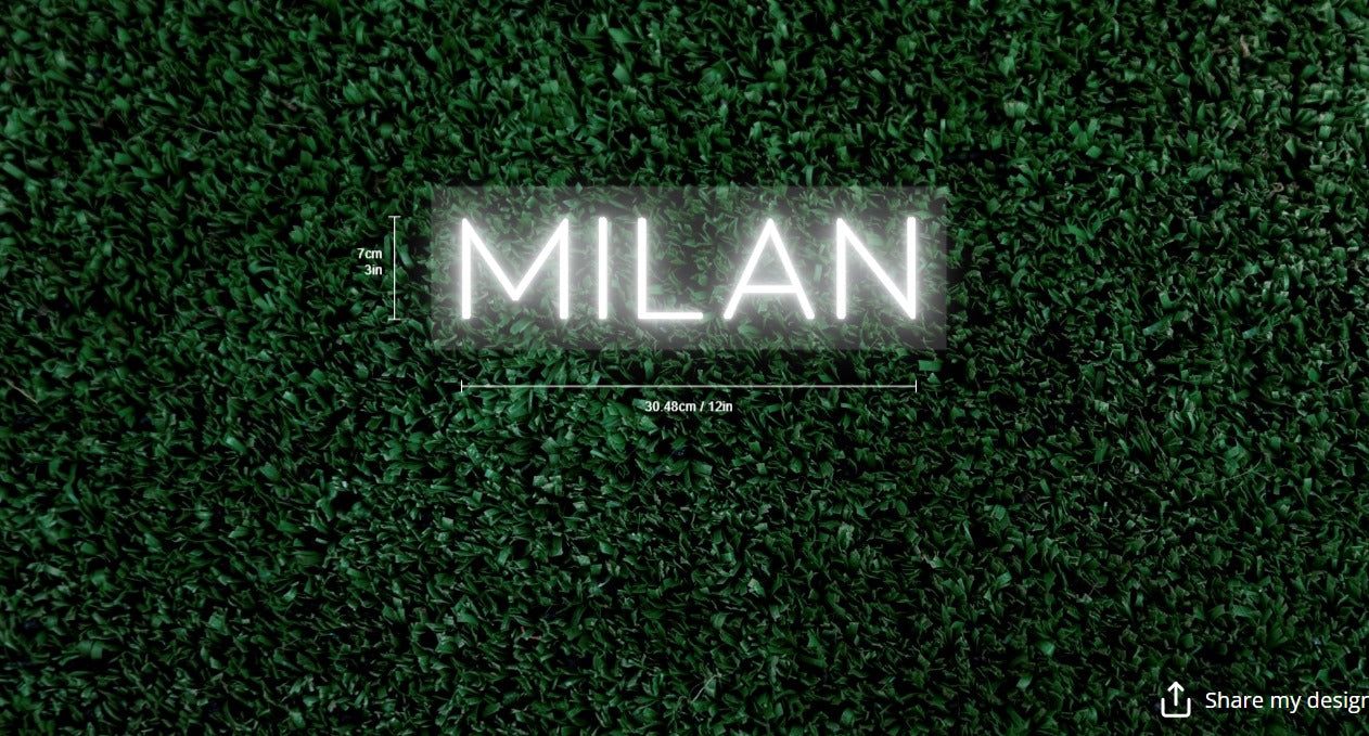 Milan Custom Neon Sign (One Color Version)