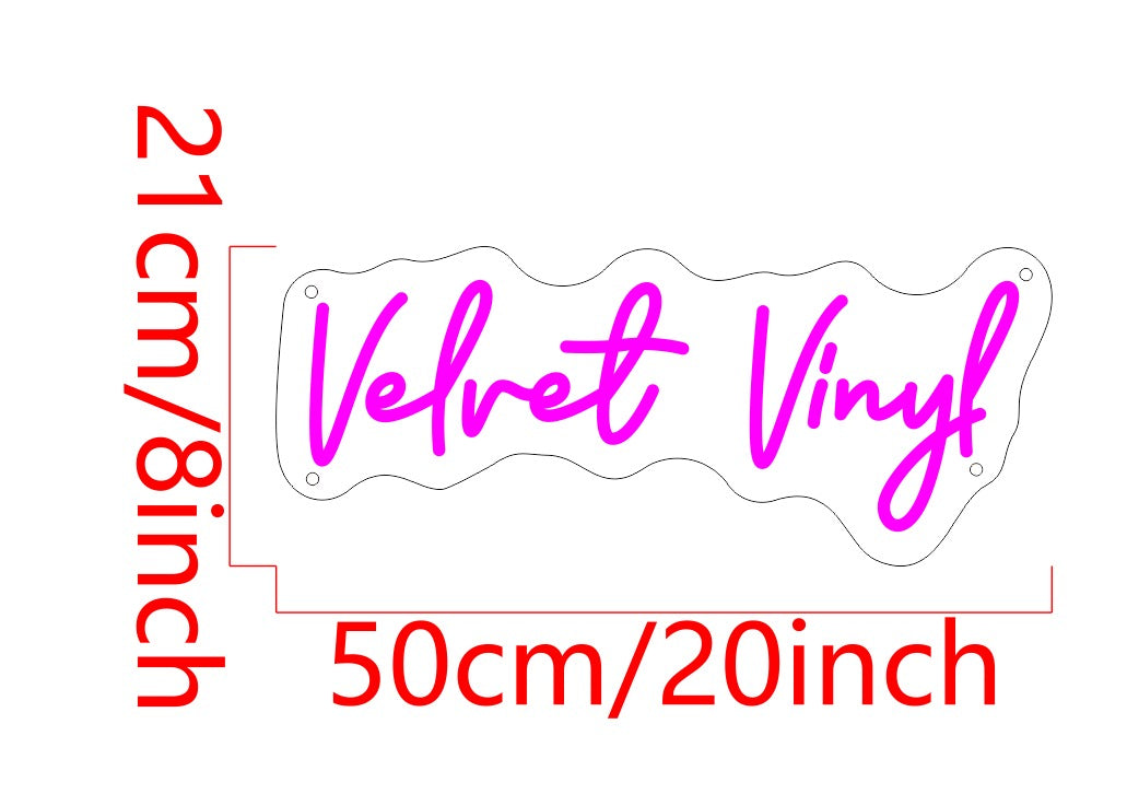 Velvet Vinyl Custom Neon Sign (One Color Option)