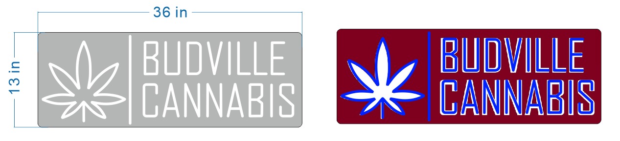 BUDVILLE CANNABIS - Four Custom Neon Signs