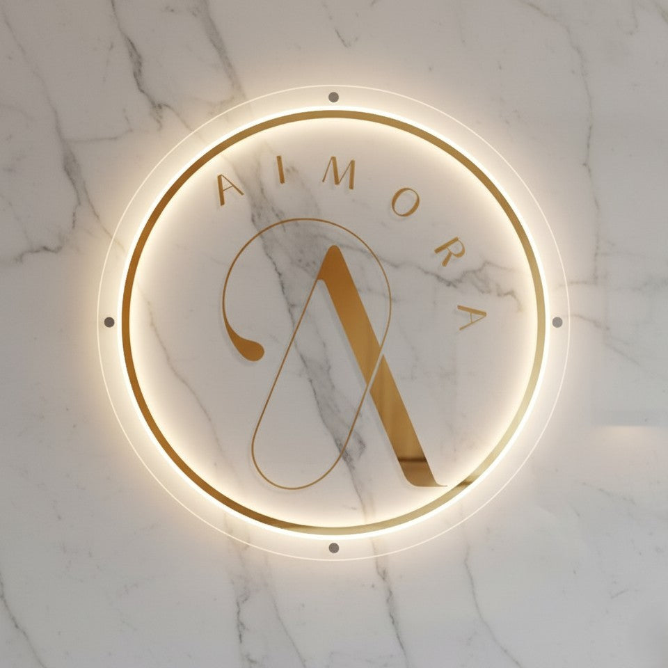 Aimora Custom Acrylic Backlit Sign (Design Option #2)