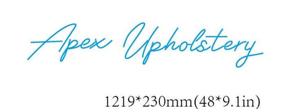 Apex Upholstery Custom Neon Sign (Design Option 1) - Light Your Way