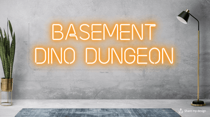 BASEMENT DINO DUNGEON Custom Neon Sign (Version #2) - Light Your Way