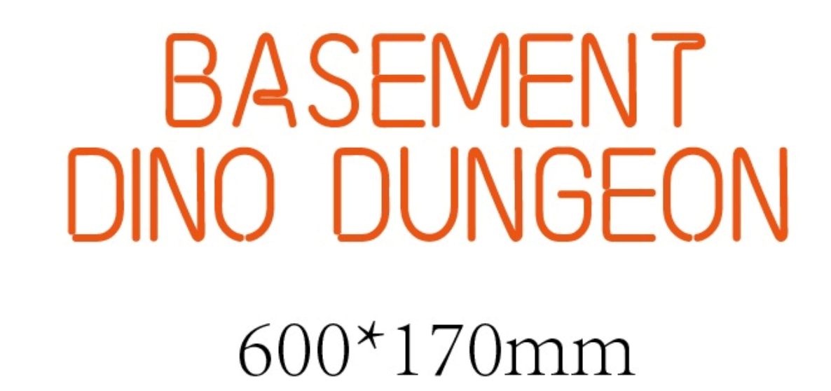 BASEMENT DINO DUNGEON Custom Neon Sign (Version #2) - Light Your Way