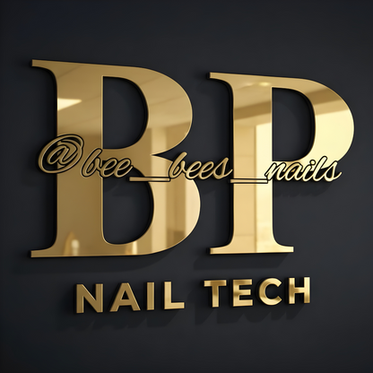 Bee Bees Nail Tech Custom Acrylic+Metal Logo Sign (Size Option #2)