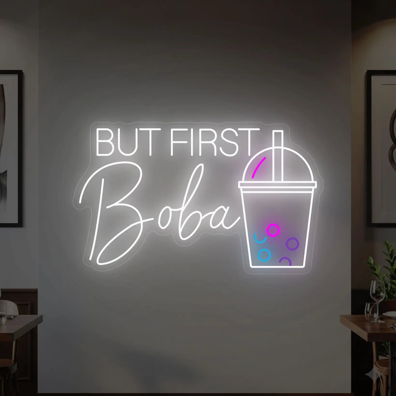 But First, Boba Version 2 Neon Sign