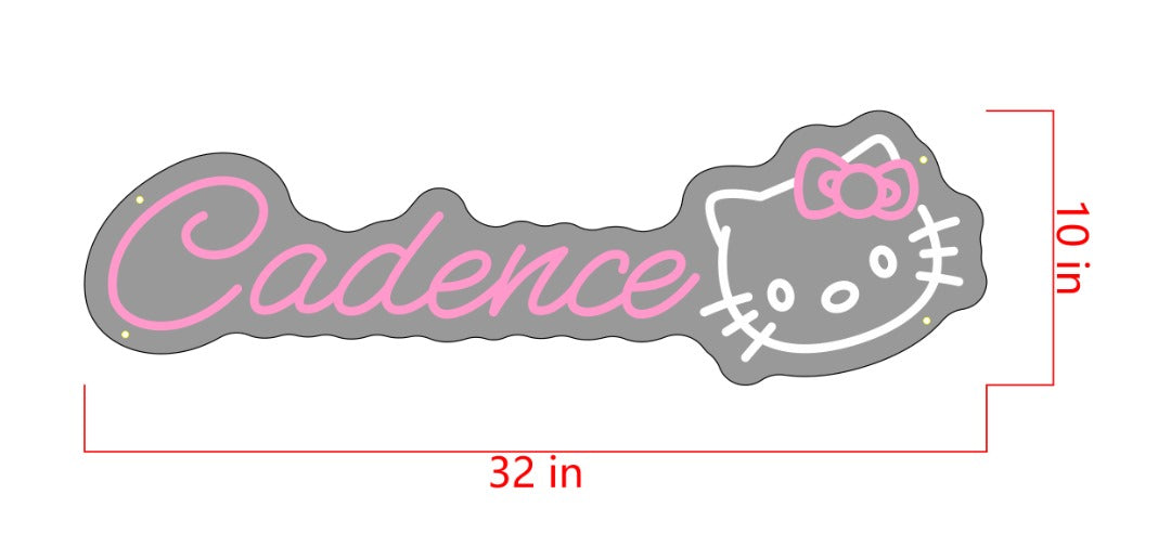 Cadence With Hello Kitty Custom Neon Sign