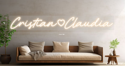 Cristian Heart Claudia Custom Neon Sign (Smallest Sizing Version)