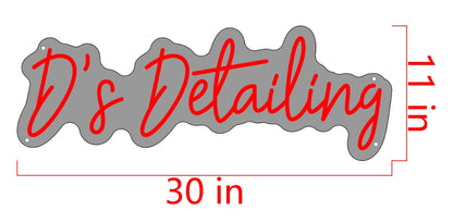 D's Detailing Custom Neon Sign (Design Option #2)