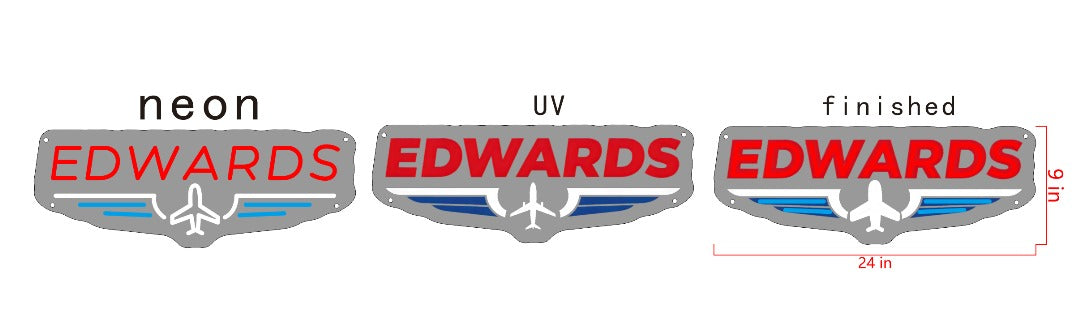 EDWARDs Custom Neon UV Printed Sign