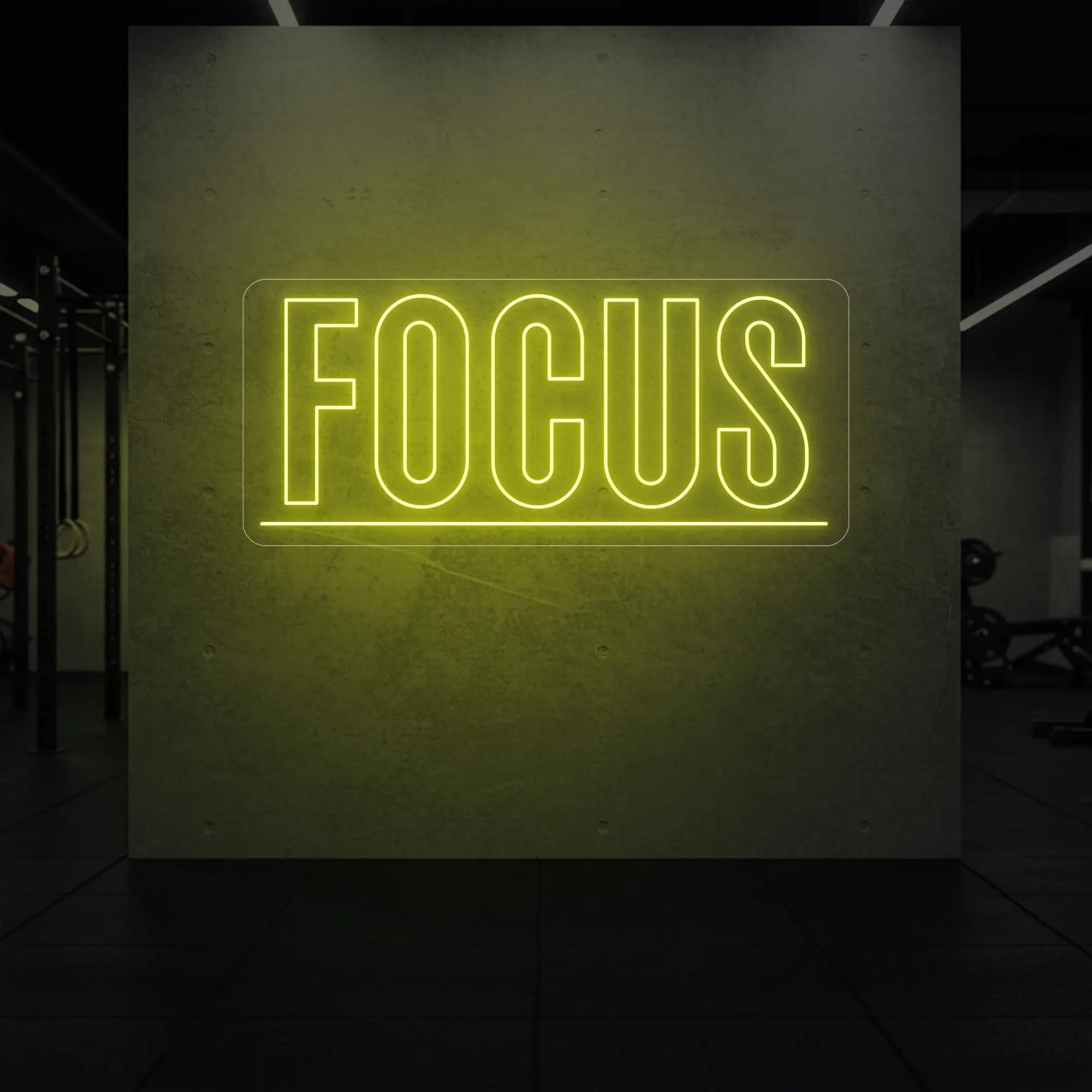  'Fortune Favours the Brave' neon sign glowing in golden yellow against a styled interior wall.