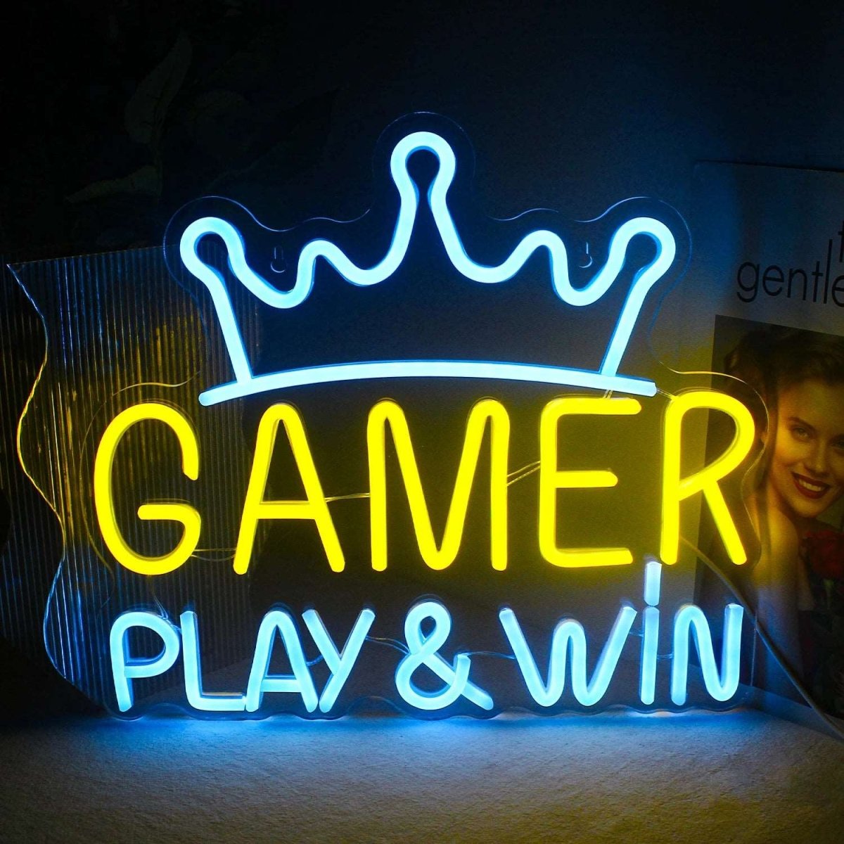 Gamer Pro Sign GAMER PLAY & WIN NEON SIGN | Custom LED Neon Signs – Light Your Way