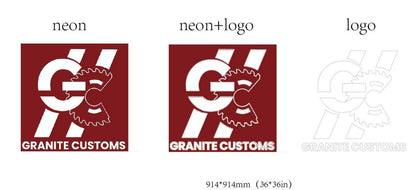 Granite Customs Logo UV Printed Sign (Design Option #1) - Light Your Way