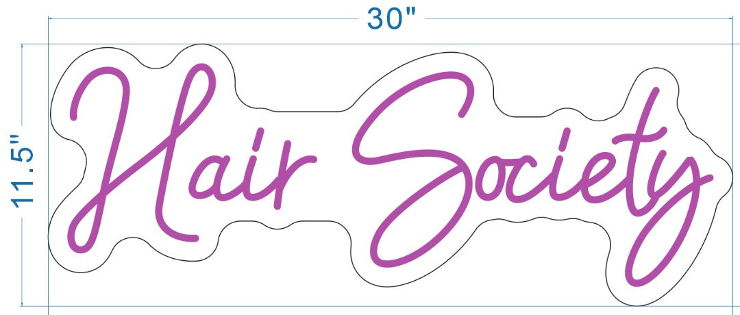 Hair Society Custom Neon Sign