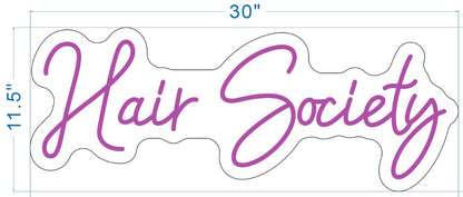 Hair Society Custom Neon Sign