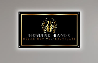 Healing Hands Custom Backlit Acrylic Sign