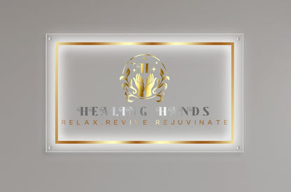 Healing Hands Custom Backlit Acrylic Sign
