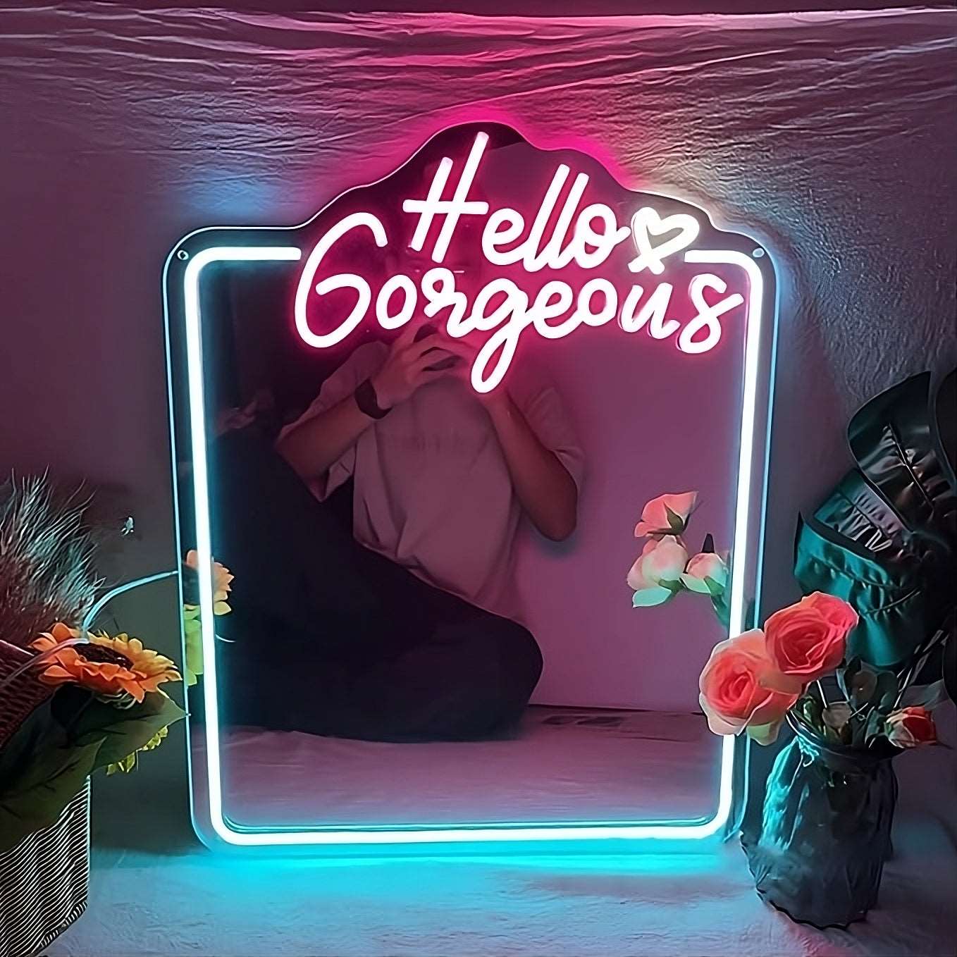 "HELLO GORGEOUS" LED MIRROR