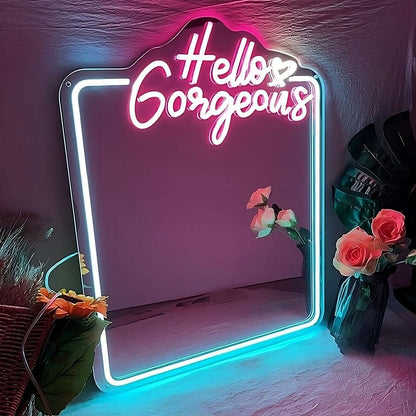 "HELLO GORGEOUS" LED MIRROR