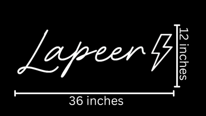 Lapeer with Lightning Bolt Custom Neon Sign (USB Plug)