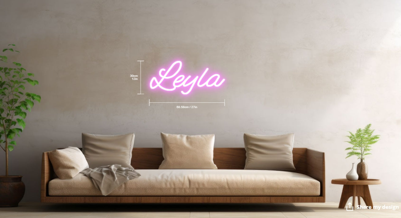 Leyla Custom Neon Sign (Design Option #1)