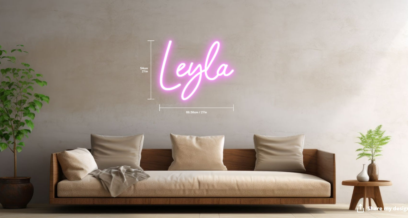 Leyla Custom Neon Sign (Design Option #2)