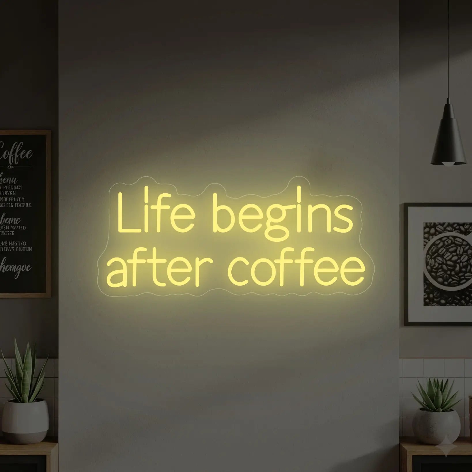 Life Begins After Coffee Neon Sign
