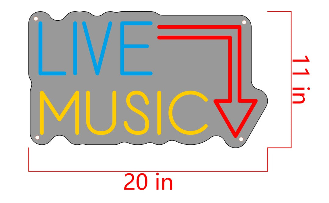 Live Music Custom Neon Sign