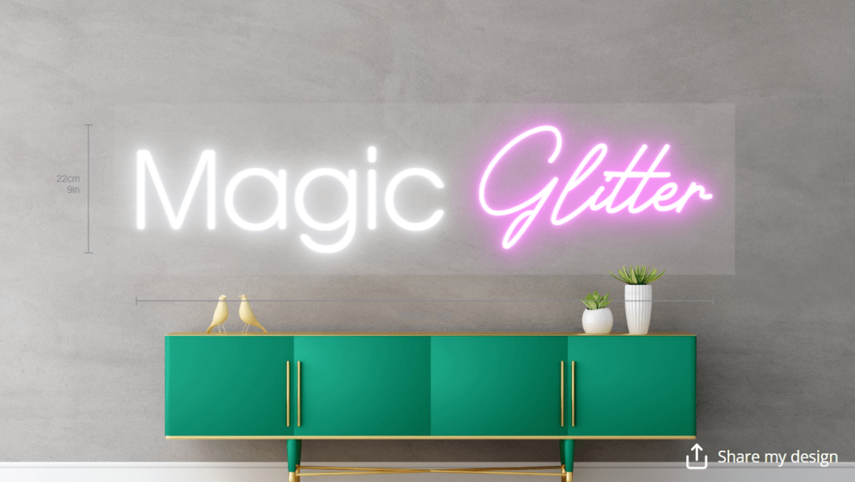 Magic Glitter Custom Neon Sign (Waterproofed Version) - Light Your Way