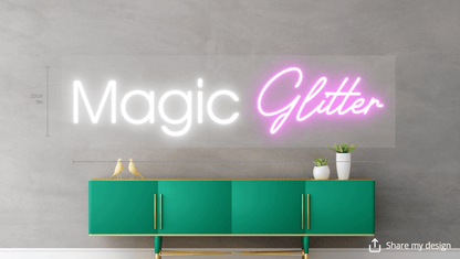 Magic Glitter Custom Neon Sign (Waterproofed Version) - Light Your Way