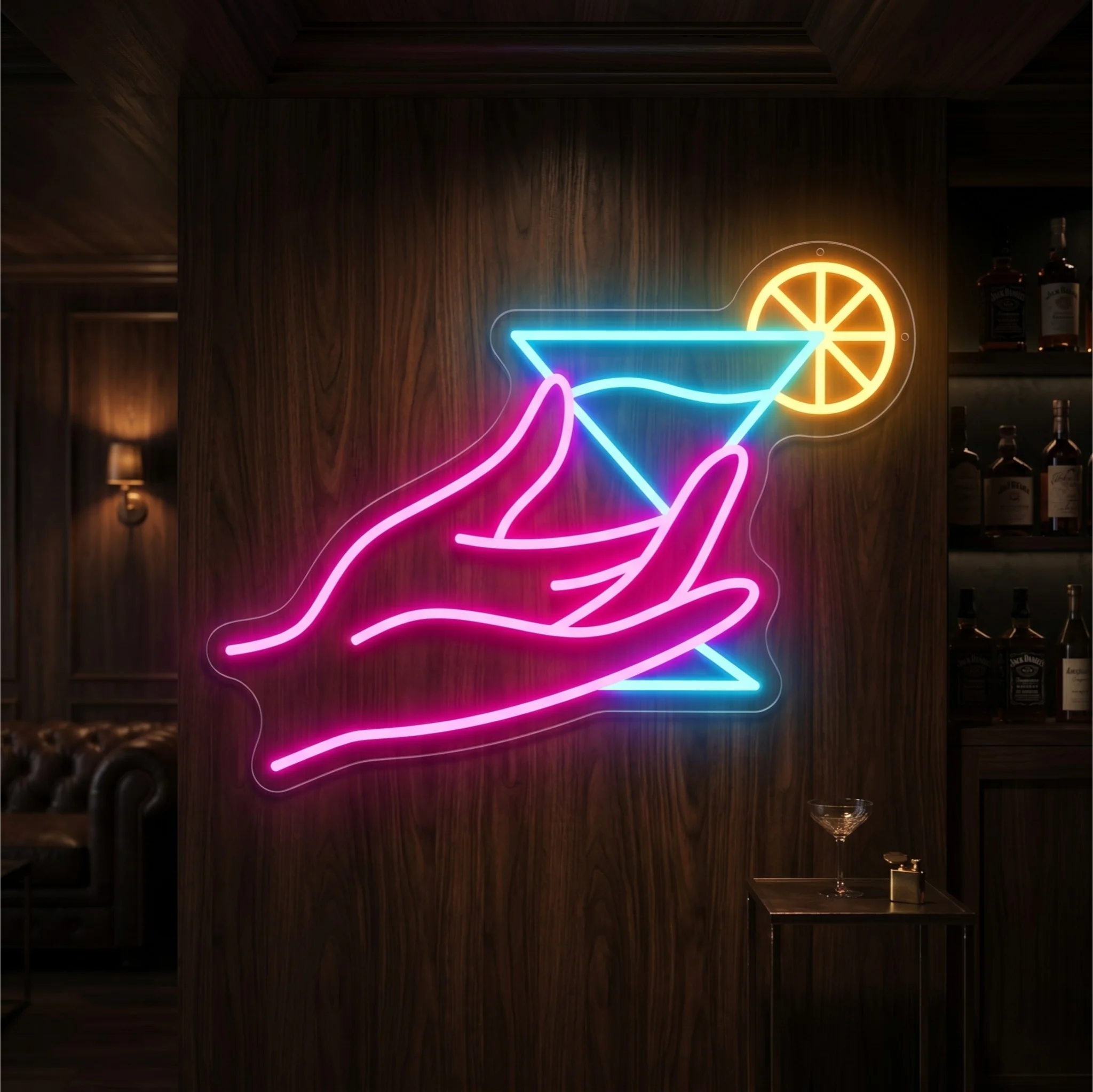 Martini in Hand Neon Sign
