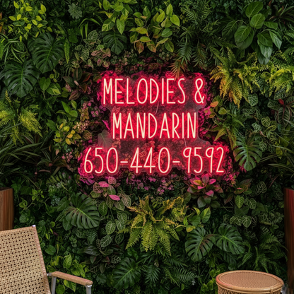 MELODIES & MANDARIN Custom Neon Sign (Discounted Quote)
